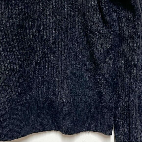 Quince Alpaca Wool Blend Crop Crewneck black sweater Sz S/M - Picture 6 of 9